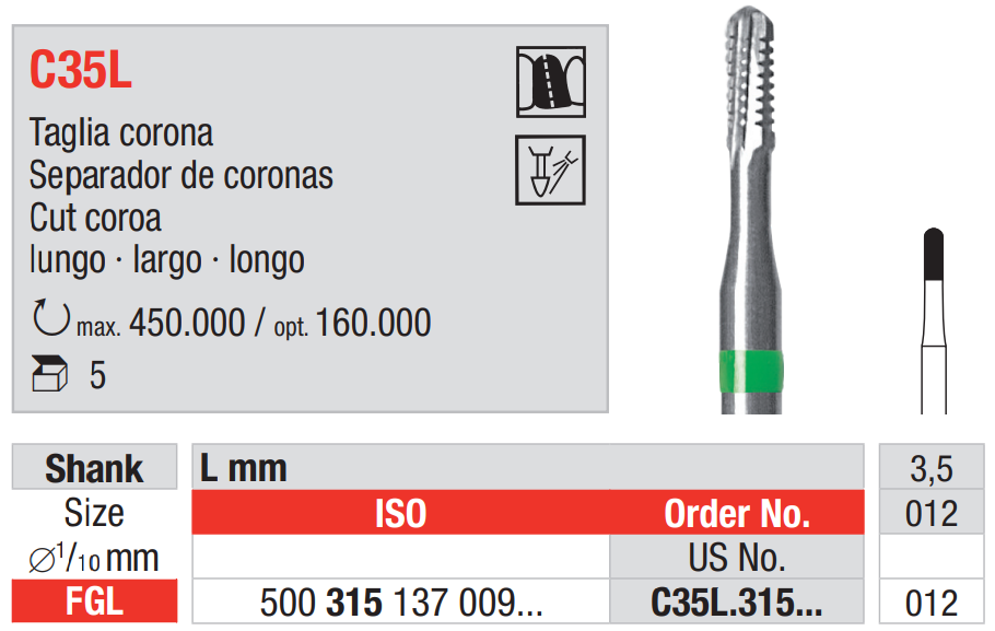 Taglia corone C35L.315.012